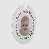 Foto-Geschenk des Babys 1. erstes Weihnachts Ornament (Vorderseite)