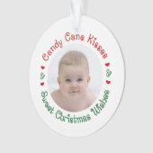 Foto-Geschenk des Babys 1. erstes Weihnachts Ornament (Vorderseite)