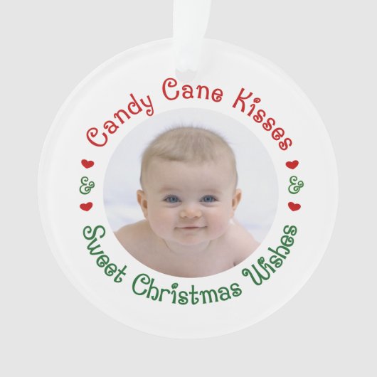 Foto-Geschenk des Babys 1. erstes Weihnachts Ornament (Vorderseite)