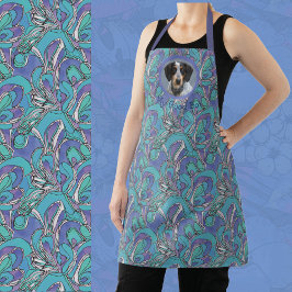 Foto Geschenk für Hunde Mama Oma Hübsch Aqua Lila Schürze