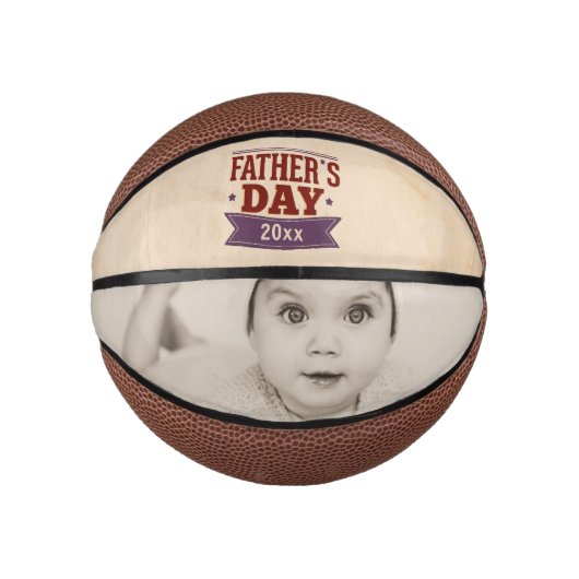 Foto-Geschenk für personalisierte Väter Mini Basketball (Vorderseite)