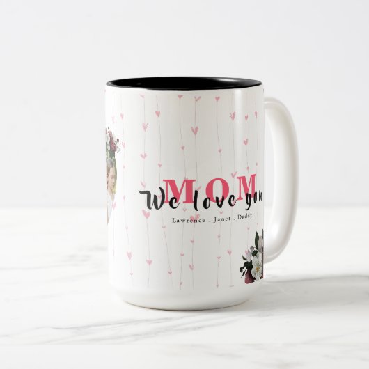 Foto Geschenk in Form eines Weißherzes Zweifarbige Tasse (VorderseiteRechts)