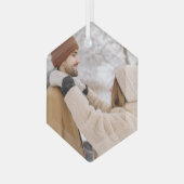 Foto-Geschenk kundenspezifisch Personalisiert Ornament Aus Glas (Vorderseite Links)