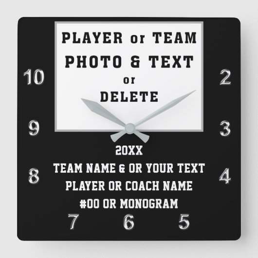 Foto, Geschenke am Ende der Saison, Schwarz-weiß, Quadratische Wanduhr (Vorderseite)