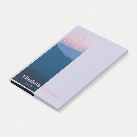 FOTO Geschenke für Neukunden UNSERE LIEBE GESCHICH Post-it Klebezettel (angewinkelt)