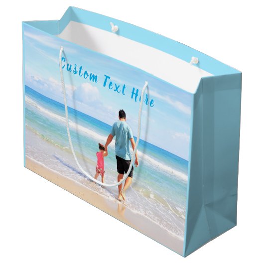 Foto-Geschenktasche für Ihre Fotos VATER Große Geschenktüte (Rückseite Schrägansicht)