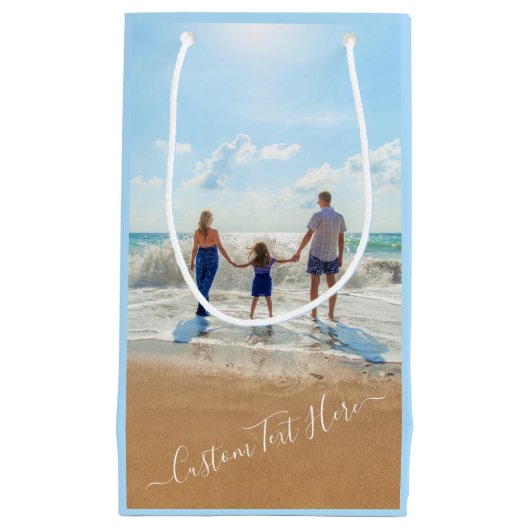 Foto-Geschenktasche mit Ihren Fotos und Text Kleine Geschenktüte (Vorderseite)