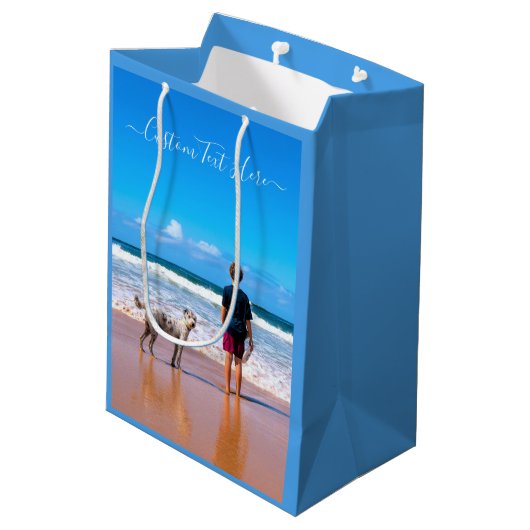 Foto-Geschenktüte für Ihre Haustiere Fotos Mittlere Geschenktüte (Rückseite Schrägansicht)