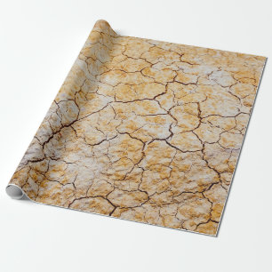 Foto getrockneter brauner Erde Geschenkpapier