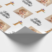 Foto-Giraffe-Geburtstag-Geschenkpapier Geschenkpapier (Ecke)