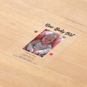Foto Girl Birth Ankündigung Akronylic Card (Ablage )