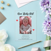 Foto Girl Birth Ankündigung Akronylic Card (In Situ (Hochzeit))