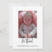 Foto Girl Birth Announcement Card Einladung (Vorderseite)