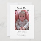 Foto Girl Birth Announcement Card Einladung (Rückseite)