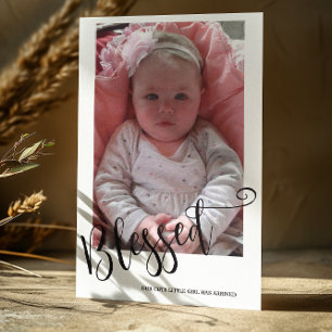 Foto Girl Birth Announcement Card Einladung