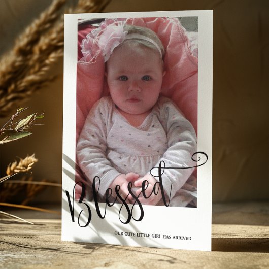 Foto Girl Birth Announcement Card Einladung