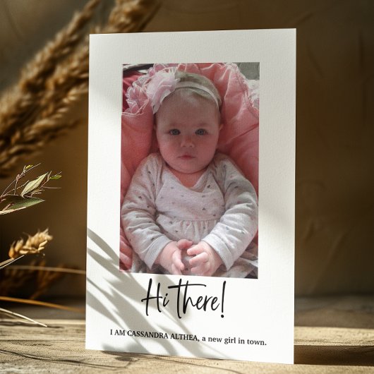 Foto Girl Birth Announcement Card Einladung
