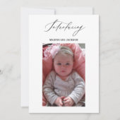Foto Girl Birth Announcement Card Einladung (Vorderseite)