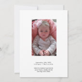 Foto Girl Birth Announcement Card Einladung (Rückseite)