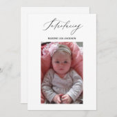 Foto Girl Birth Announcement Card Einladung (Vorne/Hinten)