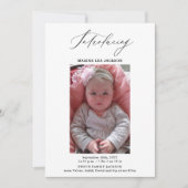 Foto Girl Birth Announcement Card Einladung (Vorderseite)