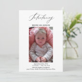 Foto Girl Birth Announcement Card Einladung (Stehend Vorderseite)