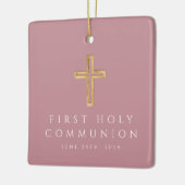 Foto Girl Religious Cross Pink Erste Kommune Keramikornament (Links)