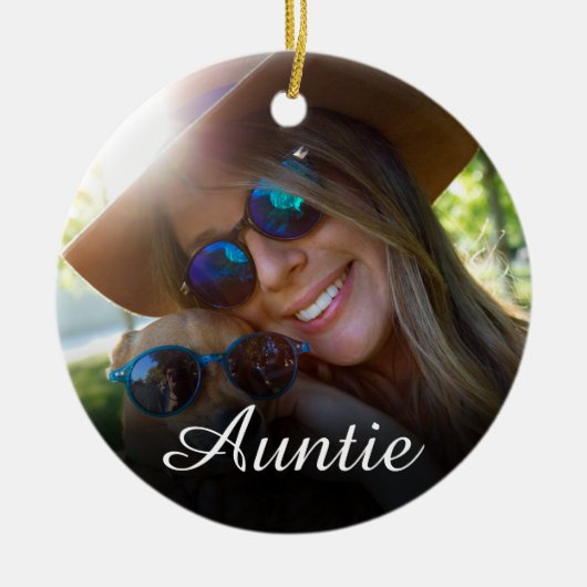 Foto Girly Pink Spaß Script Tante Tante Definition Keramik Ornament (Vorne)