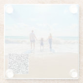 Foto-Glass-Untersetzer mit QR-Code personalisiert Glasuntersetzer (Rückseite)