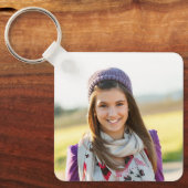 Foto Glittery Aquamarin Turquoise Glam Script Name Schlüsselanhänger (Vorderseite)