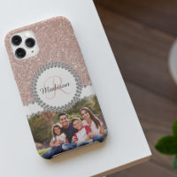 Foto Glitzer Rose Gold Diamond Monogramm