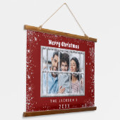 Foto-Glitzer-Weihnachtsfenster aus Silber Wandteppich Mit Holzrahmen (Gewinkelt)