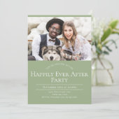 Foto glücklich immer nach Hochzeit Empfang Party Einladung (Stehend Vorderseite)