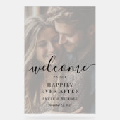 Foto glücklicherweise je nach Hochzeit Acrylzeiche Acrylschild (Vorderseite)