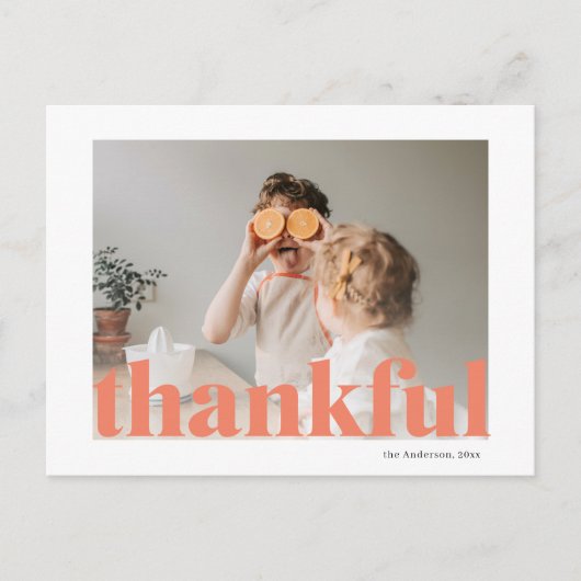 Foto | Glückliches Danksagend Postkarte (Vorderseite)