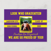 Foto Glückwunsch Grads Wählen Sie Ihre Schulfarben Postkarte (Vorderseite)