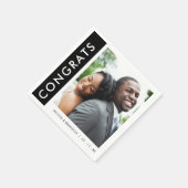 Foto-Glückwünsche mit schwarzem und weißem Streife Serviette (Ecke)