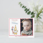 Foto Gnome für Weihnachten Weihnachten Postkarte (Stehend Vorderseite)