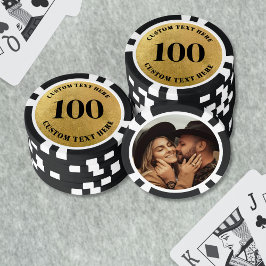 Foto Gold 100 nummeriert Pokerchips