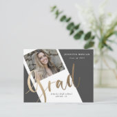 Foto Gold Abschluss Foto Ankündigung Postkarte (Stehend Vorderseite)