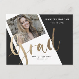 Foto Gold Abschluss Foto Ankündigung Postkarte