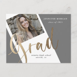 Foto Gold Abschluss Foto Ankündigung Postkarte