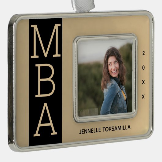 Foto Gold Black MBA Abschluss Rahmen-Ornament Silber (Rechts)