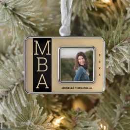 Foto Gold Black MBA Abschluss Rahmen-Ornament Silber