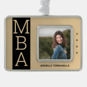 Foto Gold Black MBA Abschluss Rahmen-Ornament Silber (Vorderseite)