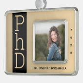 Foto Gold Black PhD Abschluss Weihnachtsschmuck Rahmen-Ornament Silber (Links)