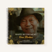 Foto Gold Confetti Happy Retirement Party Guest Notizblock (Vorderseite)