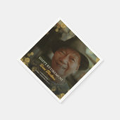 Foto Gold Confetti Happy Retirement Party Guest Serviette (Ecke)