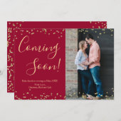 Foto Gold Confetti Pregnancy Announctions Cards Ankündigung (Vorne/Hinten)