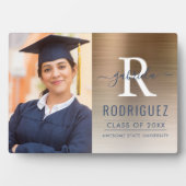 Foto Gold Dark Blue Metallic Abschluss Keepake Fotoplatte (Vorderseite)